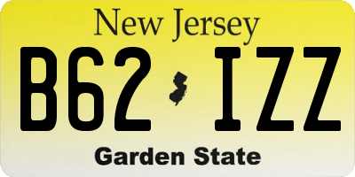 NJ license plate B62IZZ