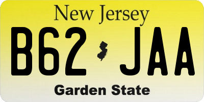 NJ license plate B62JAA