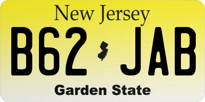 NJ license plate B62JAB
