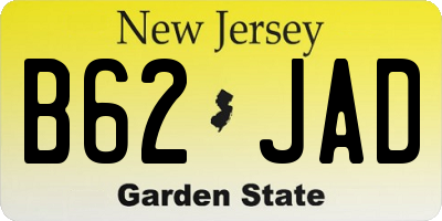 NJ license plate B62JAD