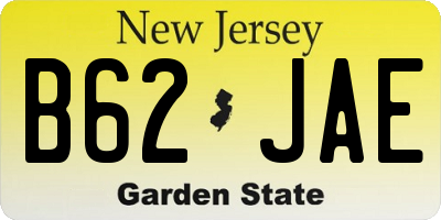 NJ license plate B62JAE