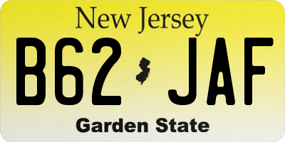 NJ license plate B62JAF