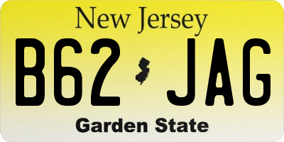 NJ license plate B62JAG