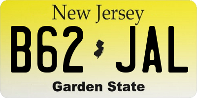 NJ license plate B62JAL