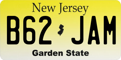 NJ license plate B62JAM