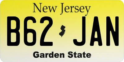 NJ license plate B62JAN