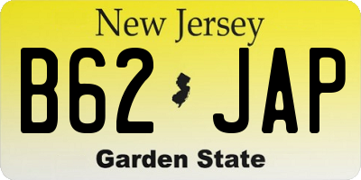 NJ license plate B62JAP