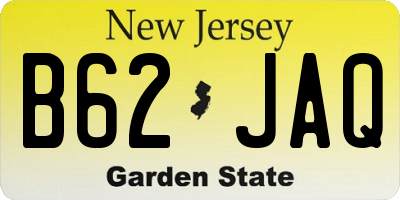 NJ license plate B62JAQ