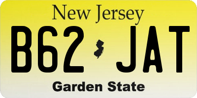 NJ license plate B62JAT