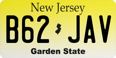 NJ license plate B62JAV