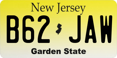 NJ license plate B62JAW
