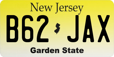 NJ license plate B62JAX