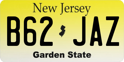 NJ license plate B62JAZ