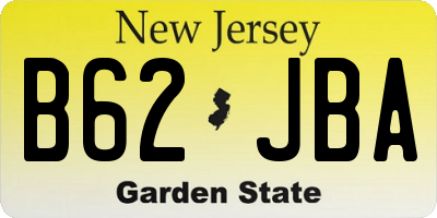 NJ license plate B62JBA