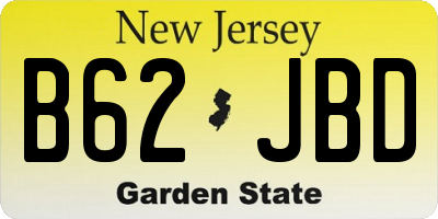 NJ license plate B62JBD