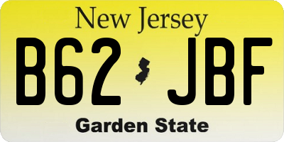 NJ license plate B62JBF