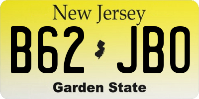 NJ license plate B62JBO