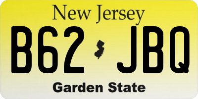 NJ license plate B62JBQ