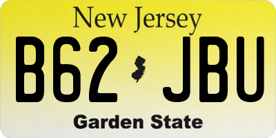 NJ license plate B62JBU