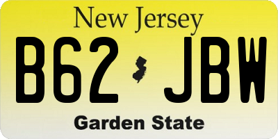 NJ license plate B62JBW