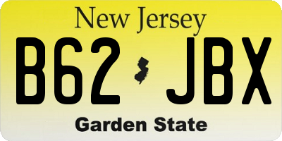 NJ license plate B62JBX