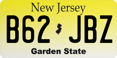 NJ license plate B62JBZ