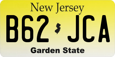 NJ license plate B62JCA