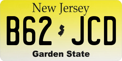 NJ license plate B62JCD