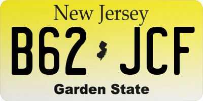 NJ license plate B62JCF