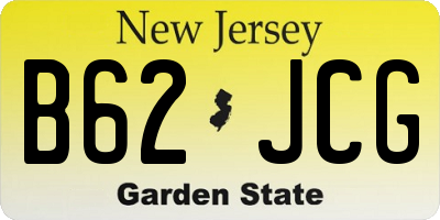 NJ license plate B62JCG