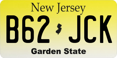 NJ license plate B62JCK
