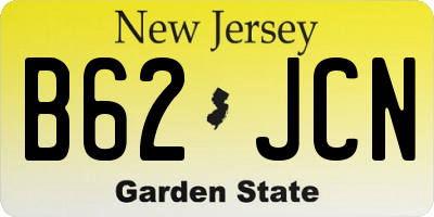 NJ license plate B62JCN