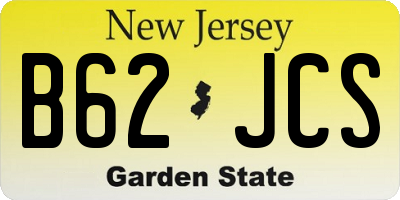 NJ license plate B62JCS