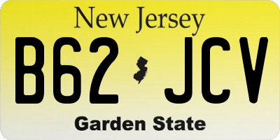 NJ license plate B62JCV