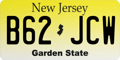NJ license plate B62JCW