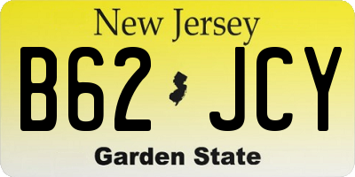 NJ license plate B62JCY