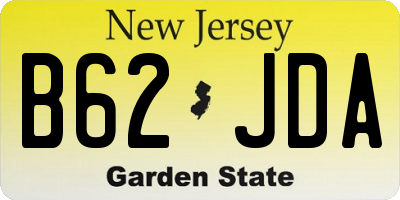 NJ license plate B62JDA