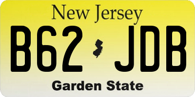 NJ license plate B62JDB