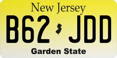 NJ license plate B62JDD