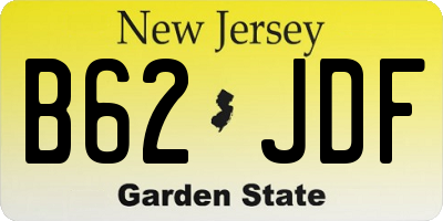 NJ license plate B62JDF