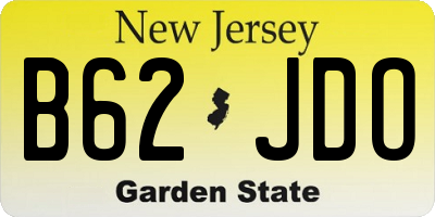 NJ license plate B62JDO