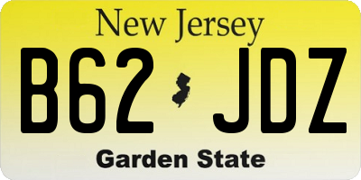 NJ license plate B62JDZ
