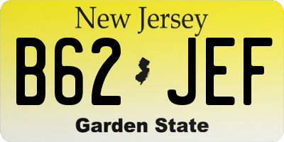 NJ license plate B62JEF