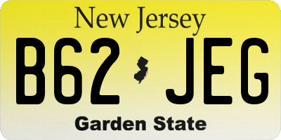 NJ license plate B62JEG