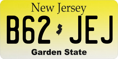 NJ license plate B62JEJ