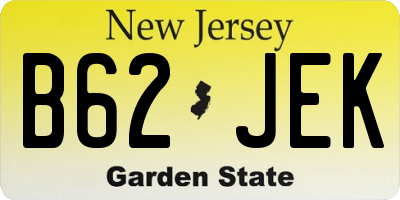 NJ license plate B62JEK