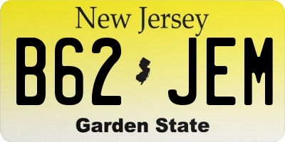 NJ license plate B62JEM