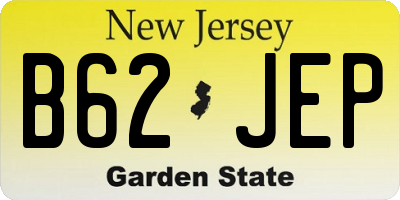 NJ license plate B62JEP