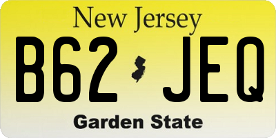 NJ license plate B62JEQ