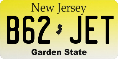 NJ license plate B62JET